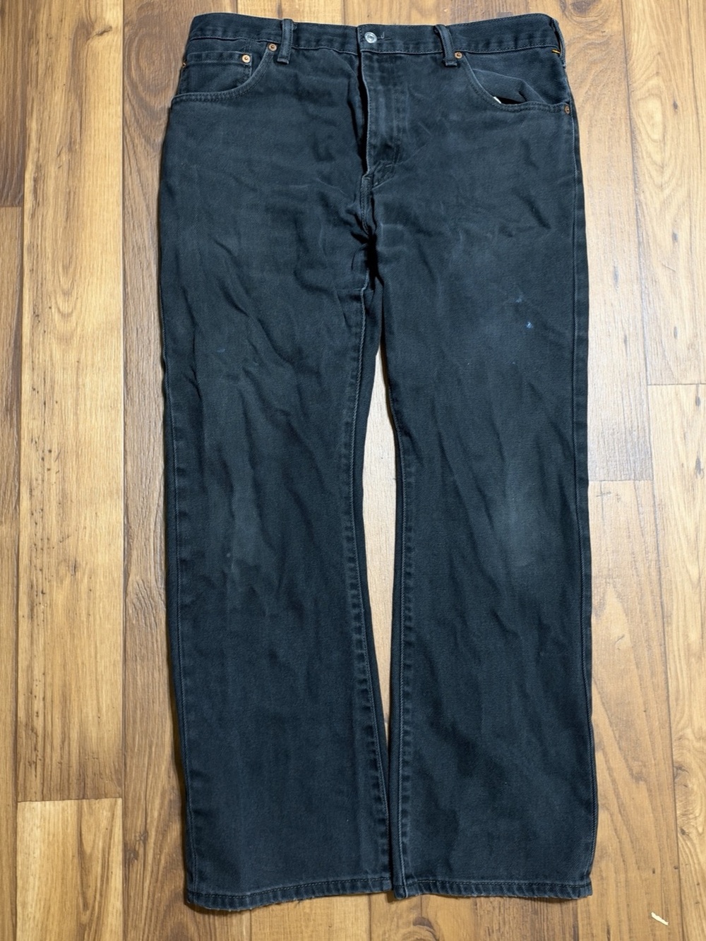 Levi's 517 Jeans Bootcut Size 36x30 Wide Leg Black Wash Jeans